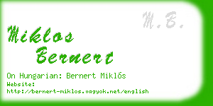 miklos bernert business card